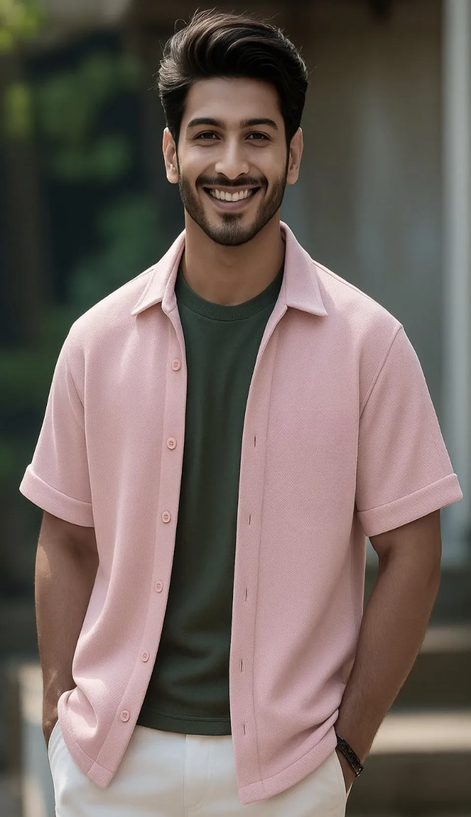 Unisex oversized Plain Knitted shirts Pink 240 GSM Premium cotton | Dripsquadx