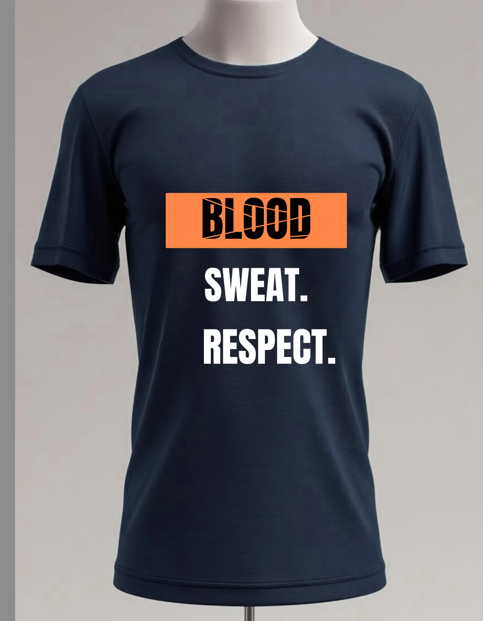 Cotton Stretch Blood Sweat T-shirt Navy Blue Unisex Premium cotton | Dripsquadx