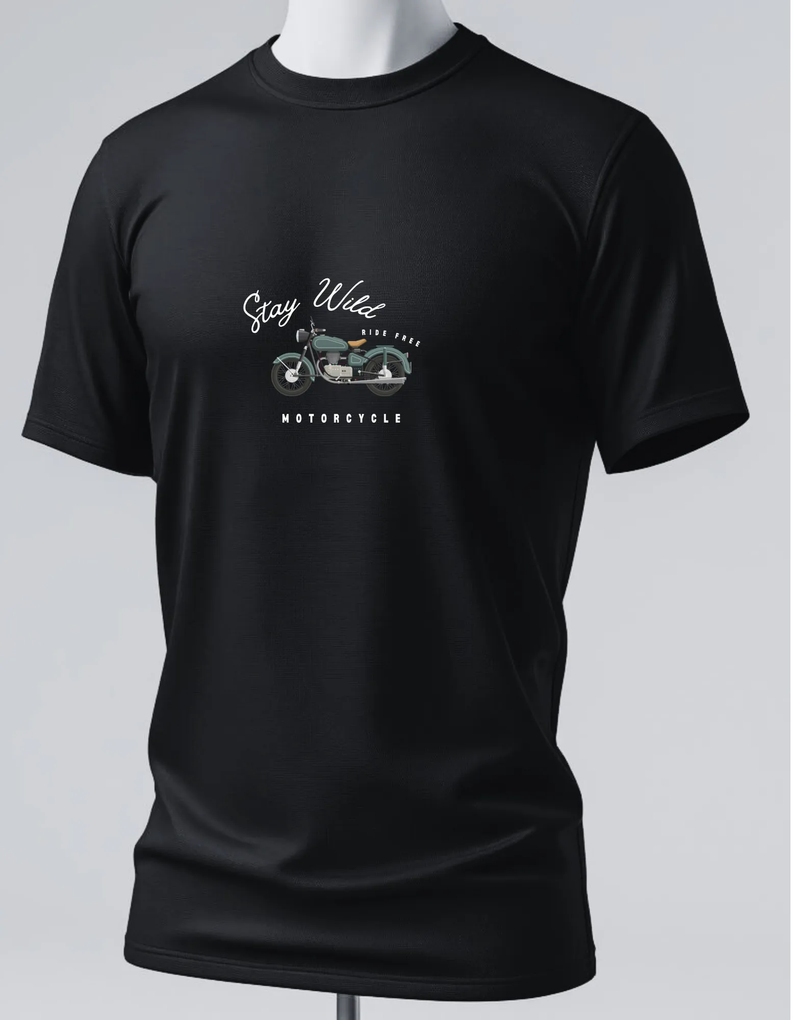 Cotton Stretch Stay Wild T-shirt Black Unisex Premium cotton | Dripsquadx